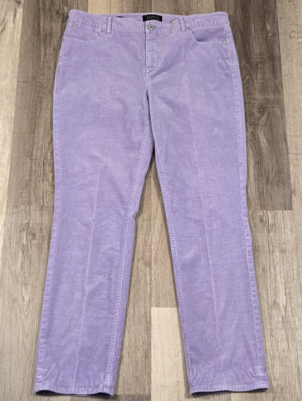 Talbots Corduroy Pants Womens 14 Lilac Purple 5 Pocket Straight Leg Stretch